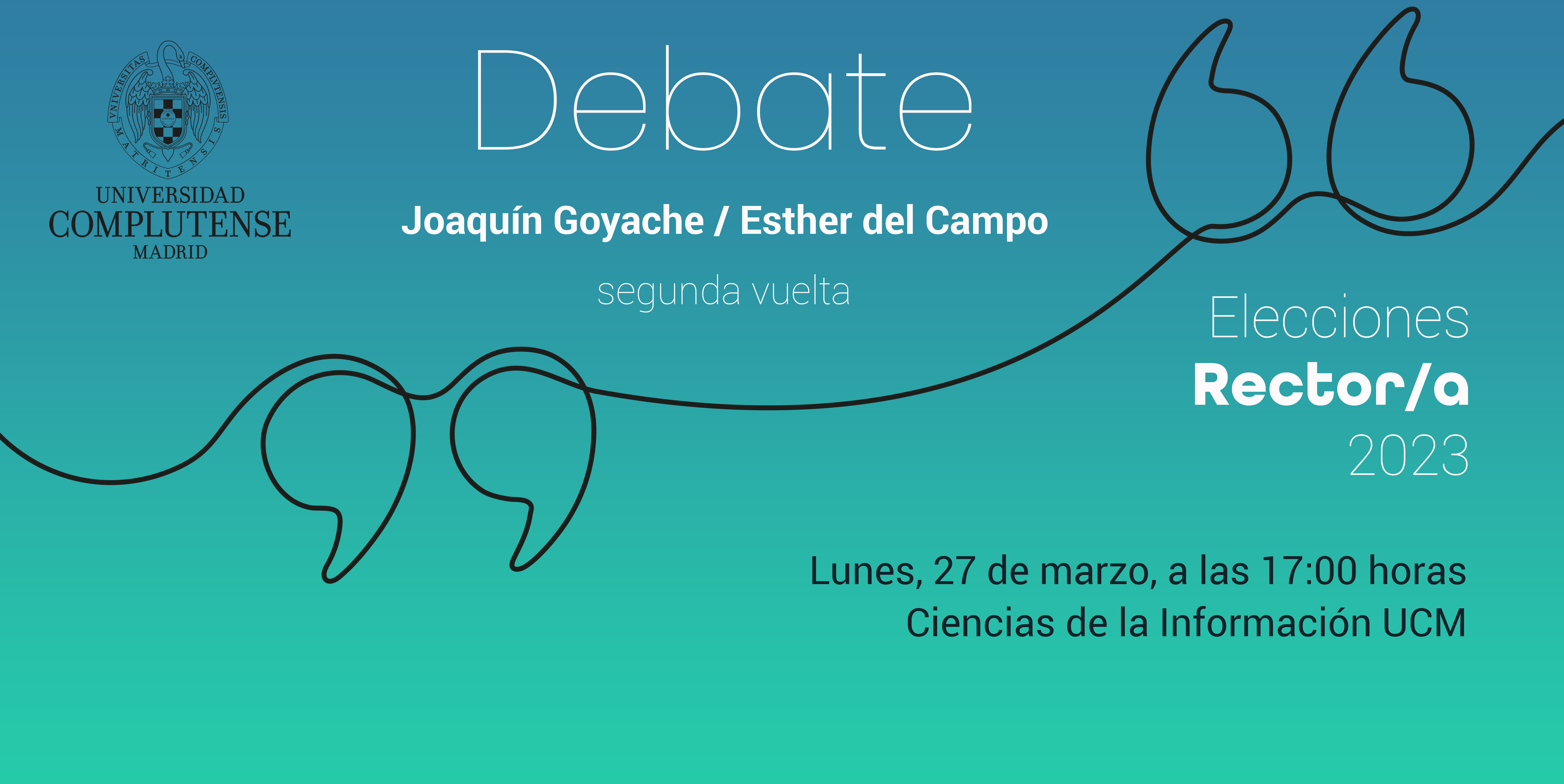 EN DIRECTO: Debate General entre los 2 candidatos a rector/a de la Universidad Complutense de Madrid. Lunes 27 de marzo, 17h